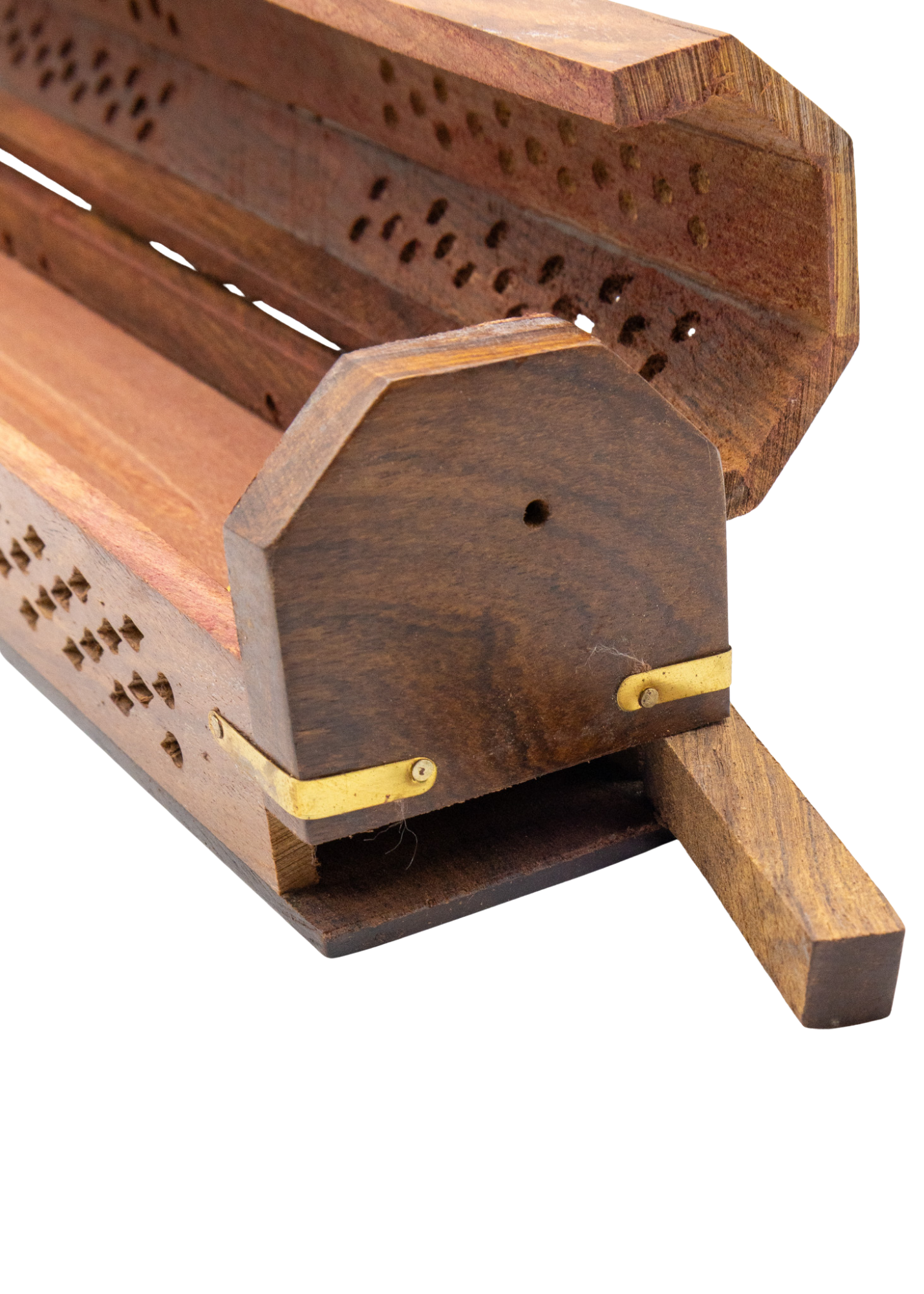 Pentacle Brass Inlay Coffin Incense Burner storage