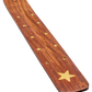 Stars Brass Inlay Wood Incense Burner angle
