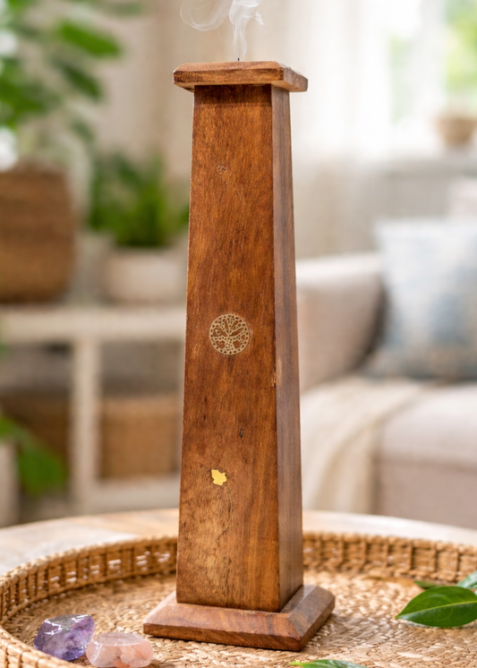 Brass Inlay Tree of Life Vertical Incesne Burner lifestly image