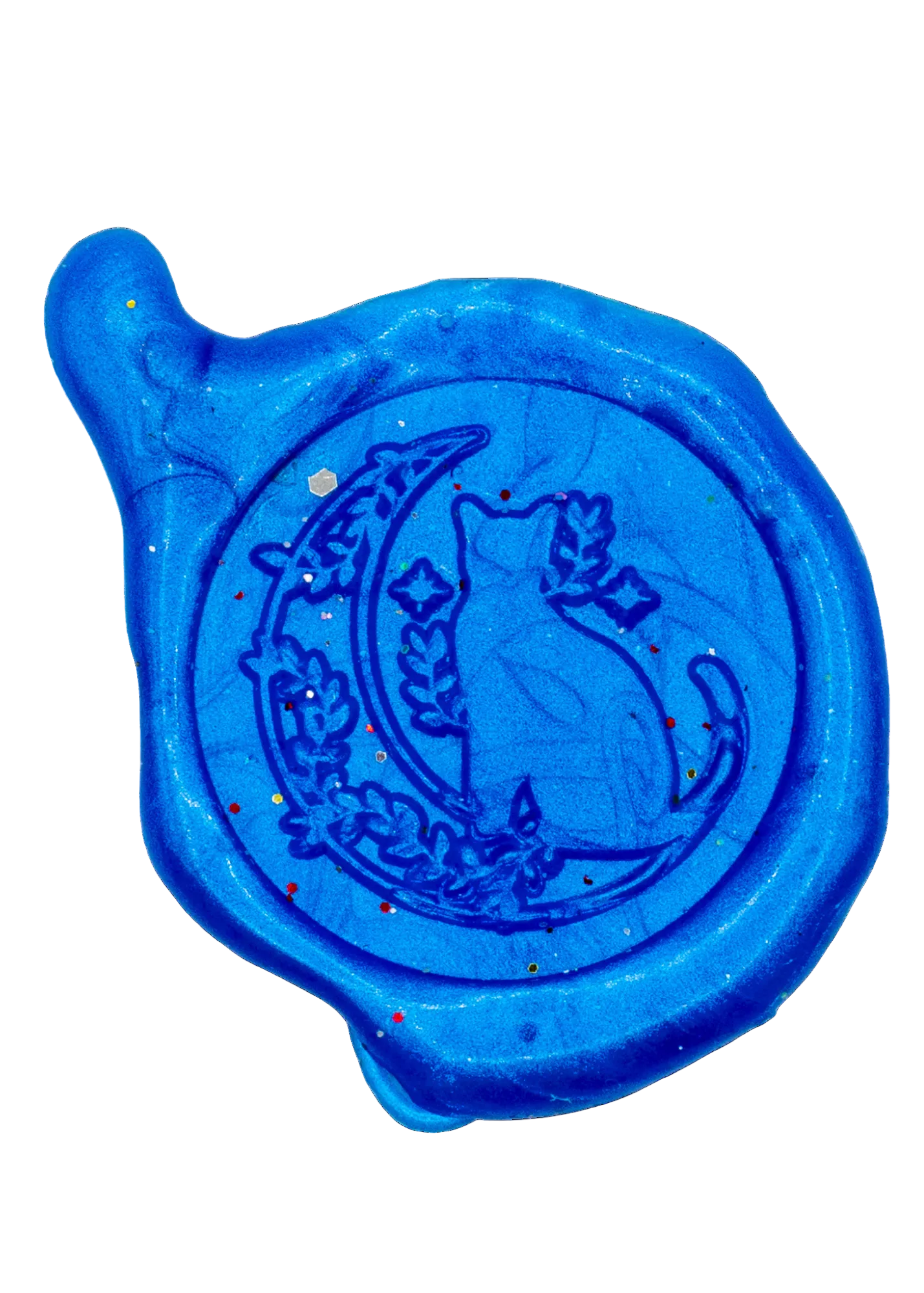 Cat & Moon Wax Seal blue