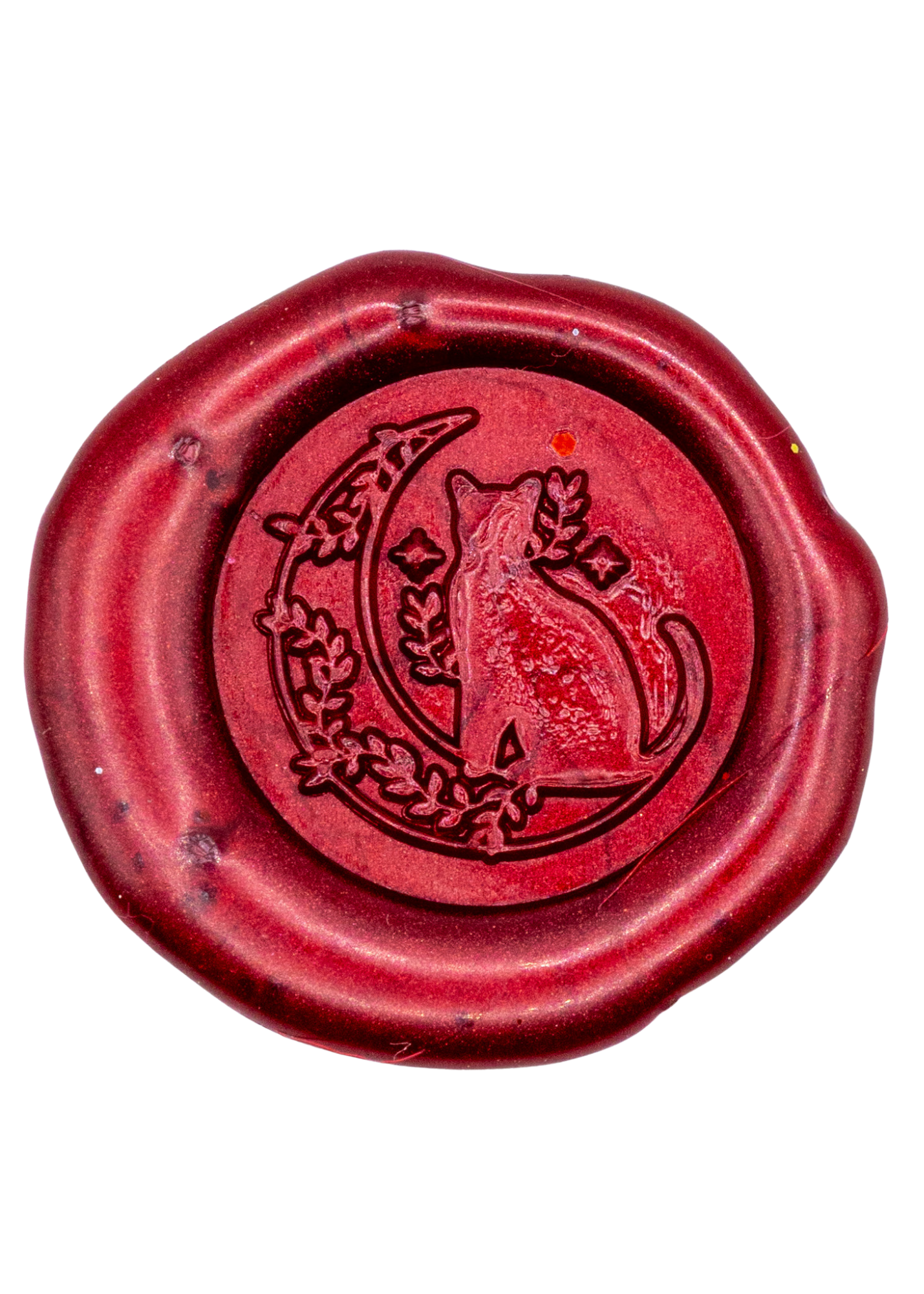 Cat & Moon Wax Seal red