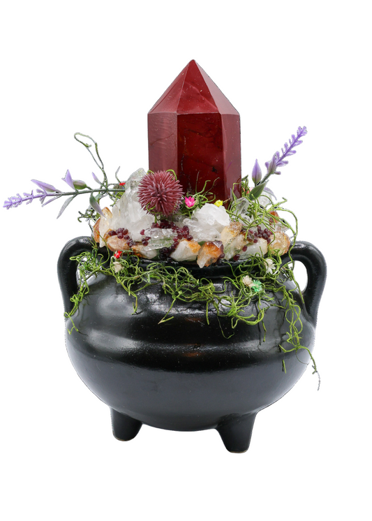 Mookaite Point Cauldron Crystal Sculpture