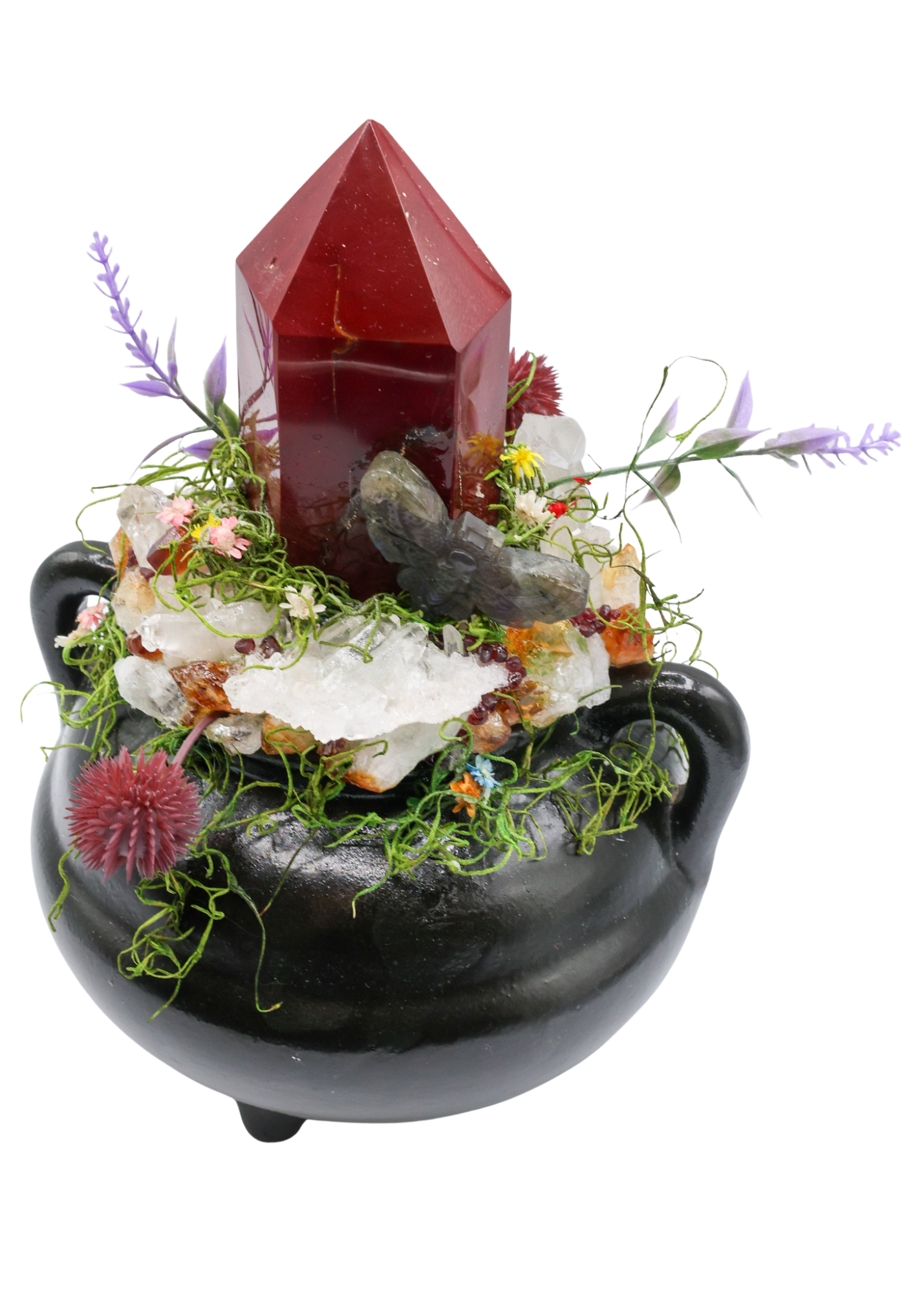 Mookaite Point Cauldron Crystal Sculpture top view