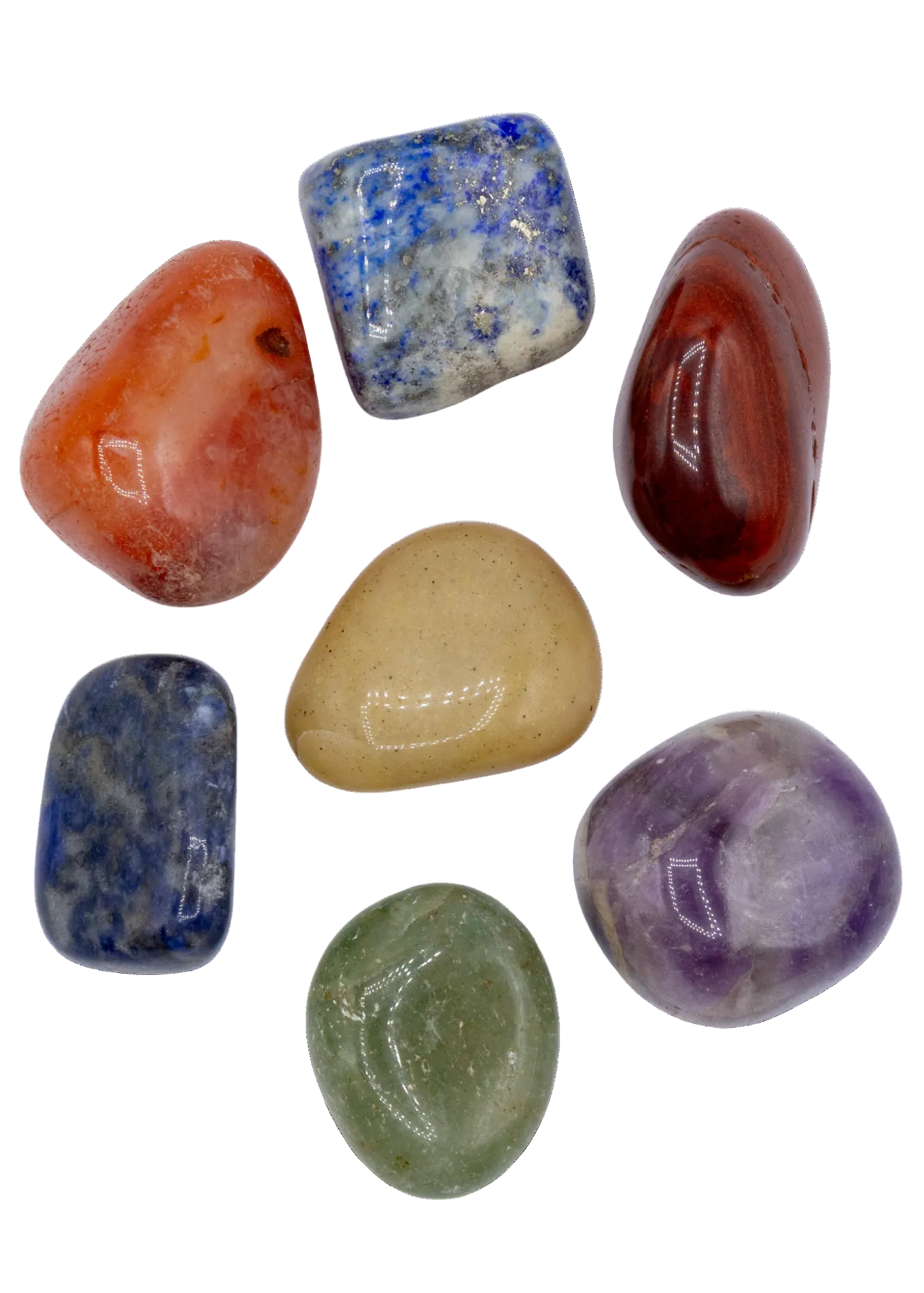 7 Tumbled Stones Chakra Set With Pouch