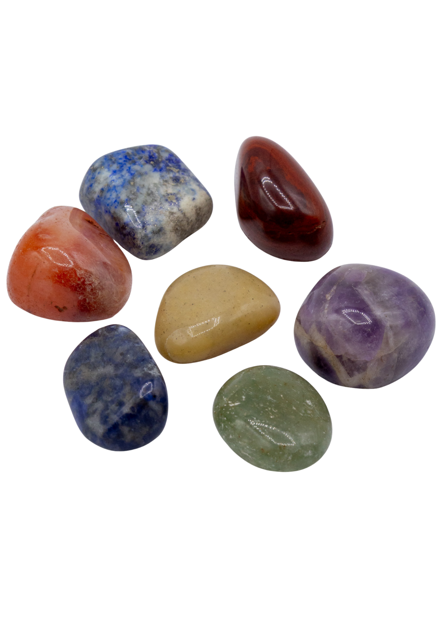 7 Tumbled Stones Chakra Set With Pouch angle