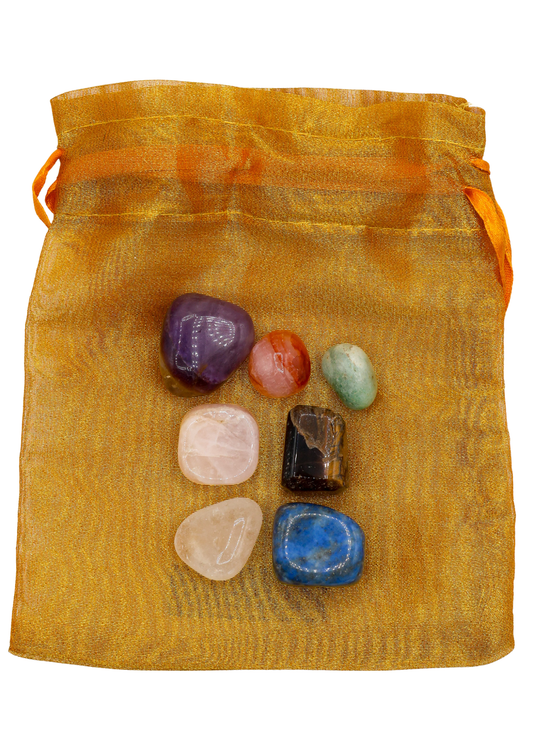 7 Tumbled Stones Chakra Set With Pouch