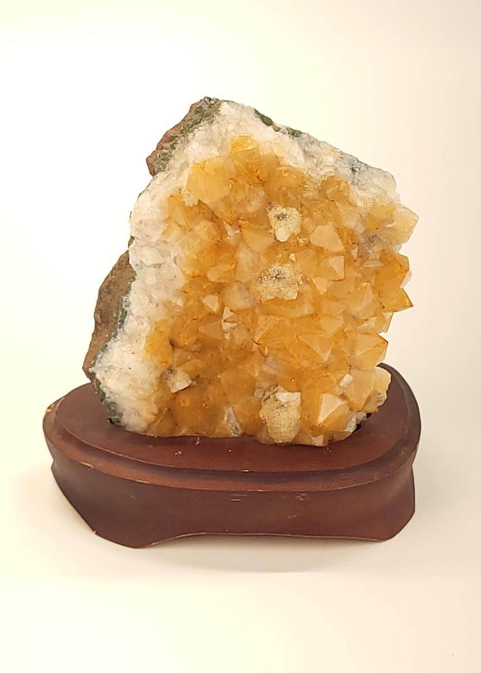 Citrine Cluster With Wood Base (HTA)