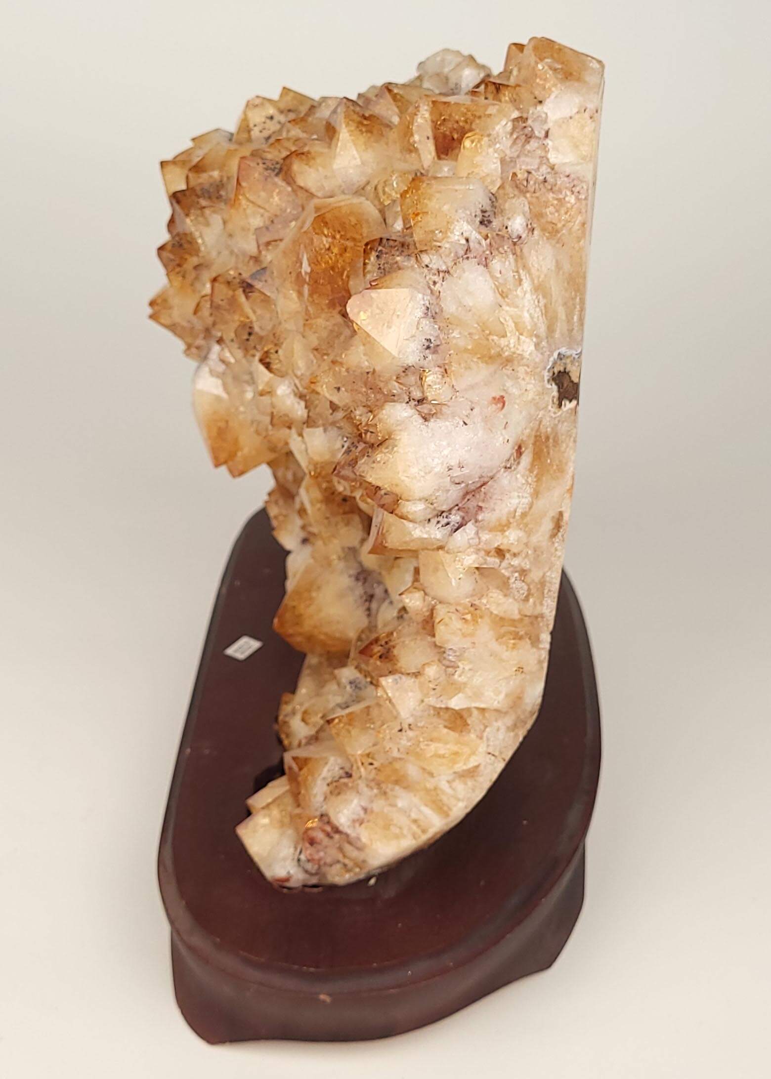 Large Citrine Cluster With wood base