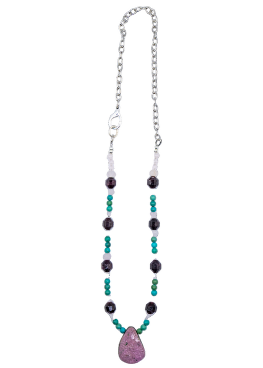 Cobaltocalcite Hand Beaded Necklace