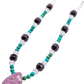 Cobaltocalcite Hand Beaded Necklace left angle