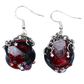 Crystal cauldron earrings with quartz crystals, sterling silver ear wires and stainless steel chain
