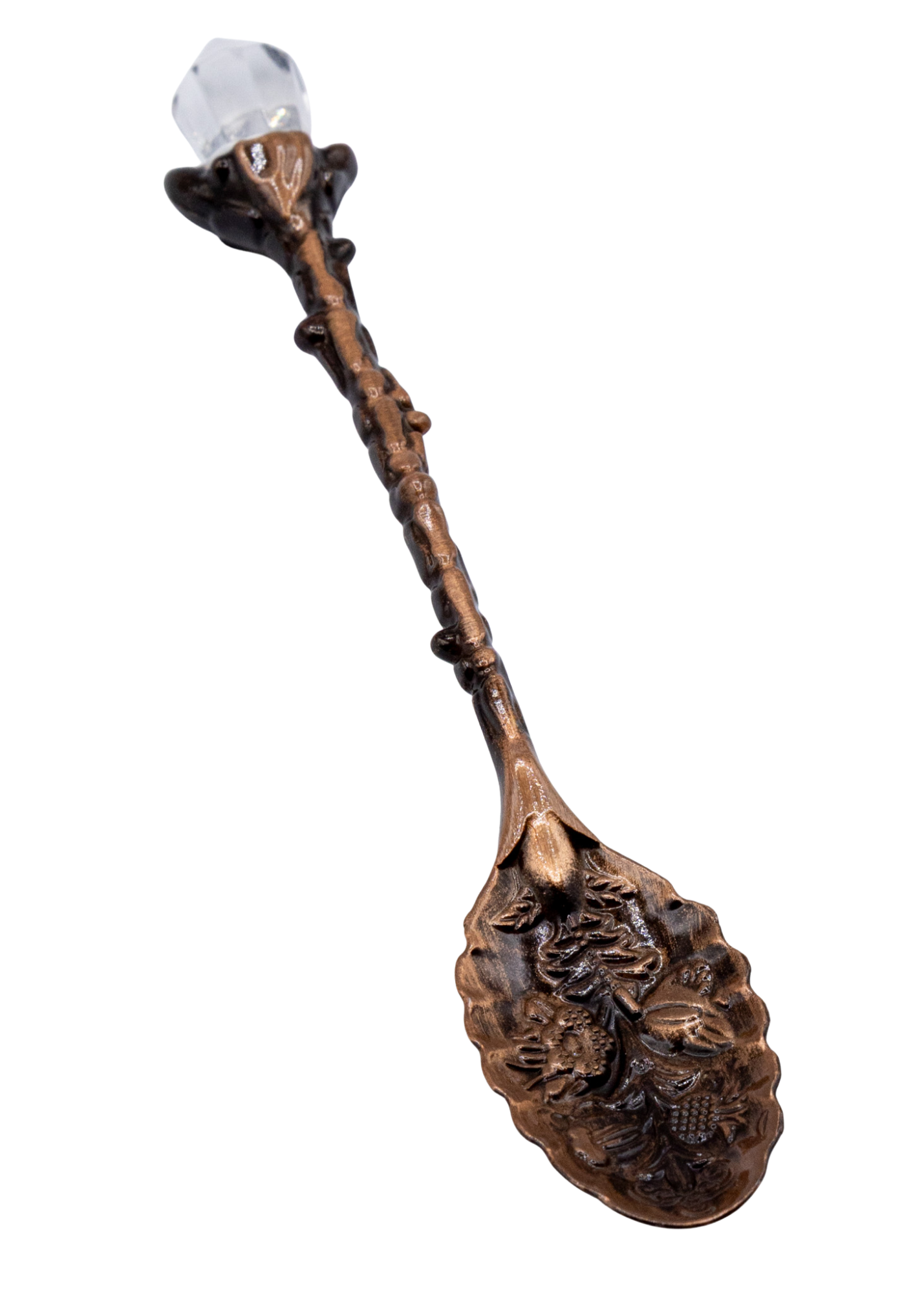 Ornate Crystal Ritual Spoon angle