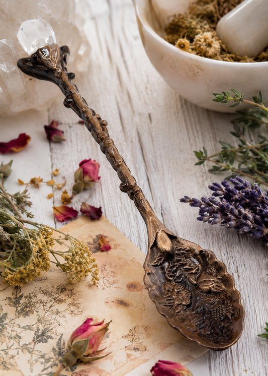 Ornate Crystal Ritual Spoon