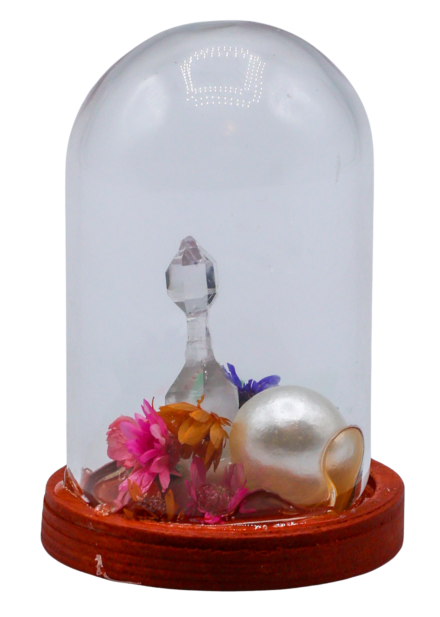 Fairy Quartz Terrarium in Glass Dome