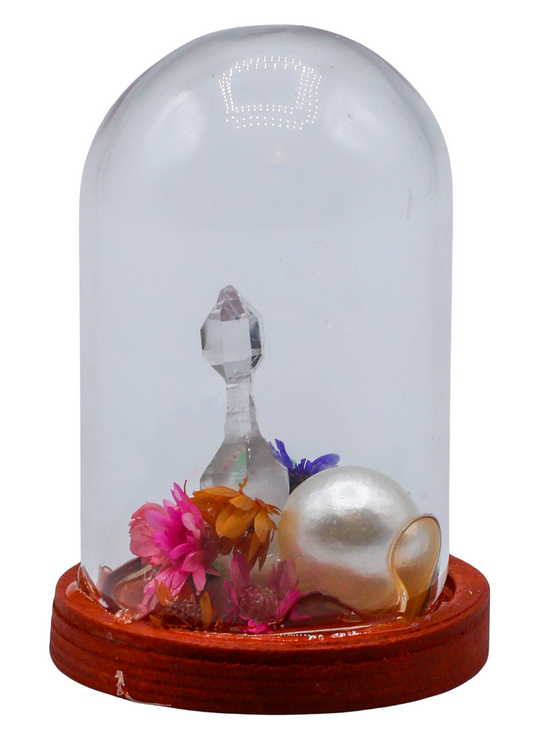 Fairy Quartz Terrarium in Glass Dome