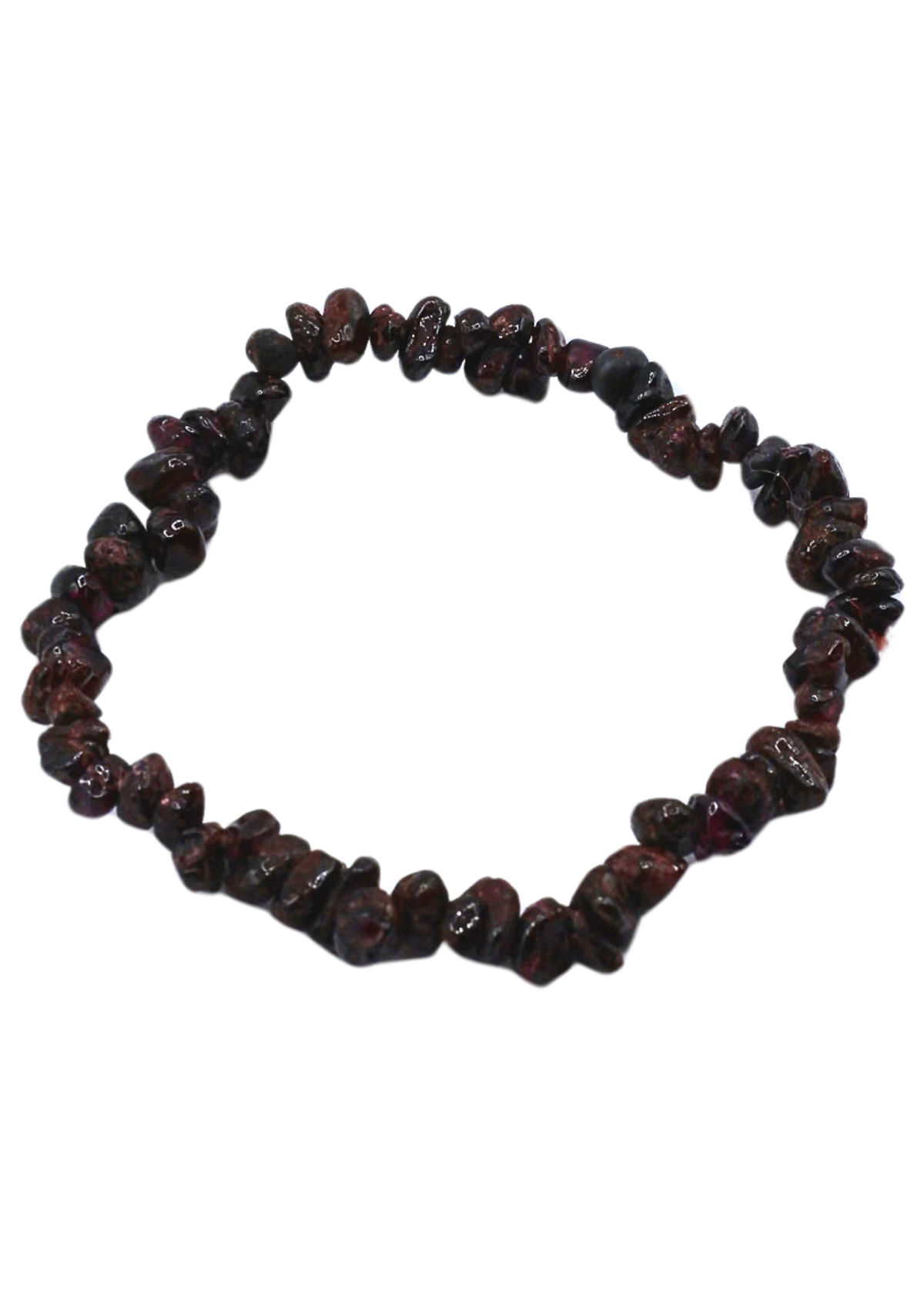 Garnet Chip Stretch Bracelet angled view