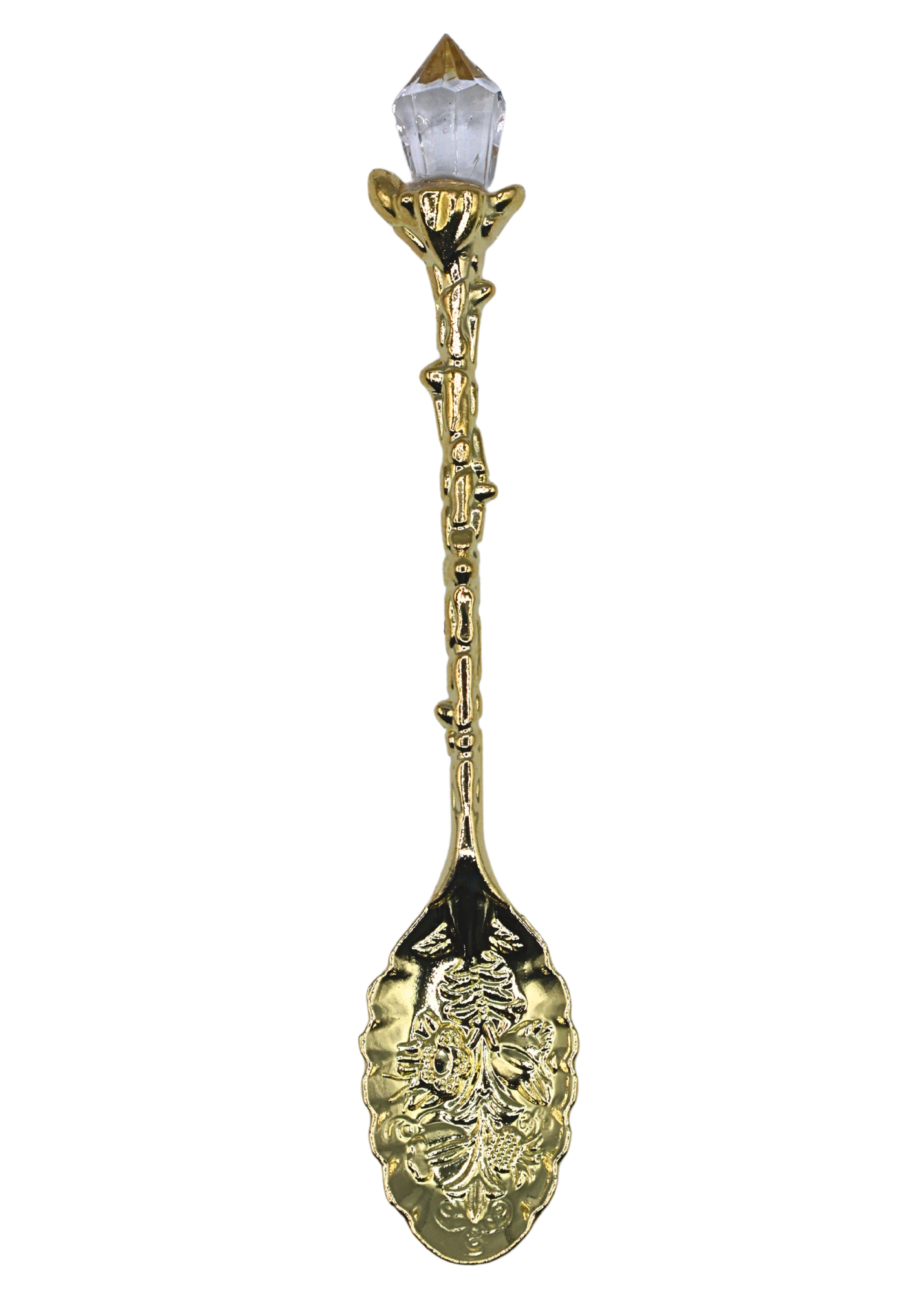 gold Ornate Crystal Ritual Spoon