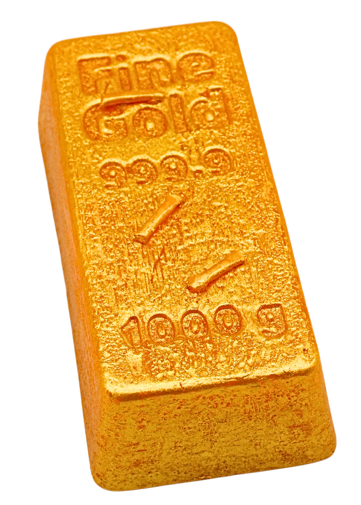 3 Wick Gold Bar Candle angle