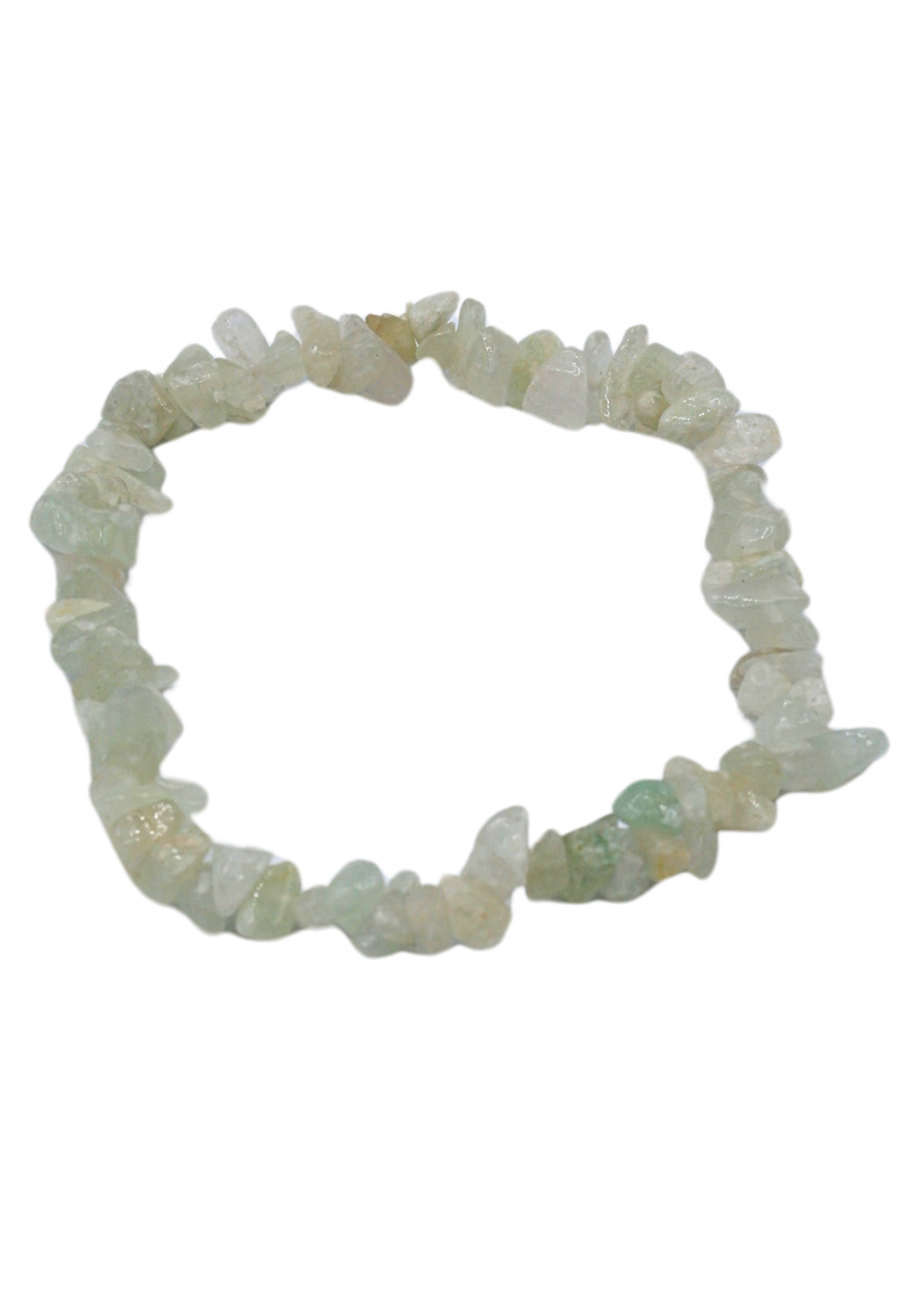 Green Aventurine Chip Stretch Bracelet angled view