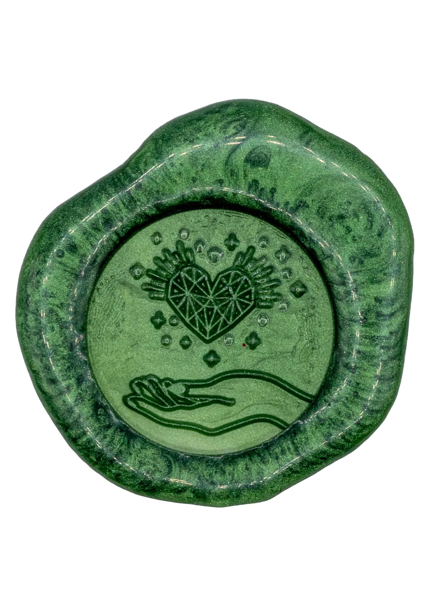 Hand & Heart Wax Seal green