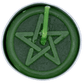green Pentacle tea light candle