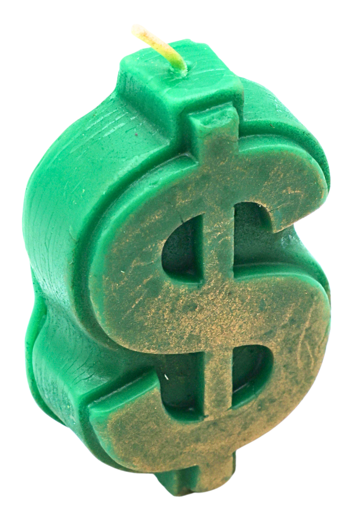 Green Dollar Sign Candle angle