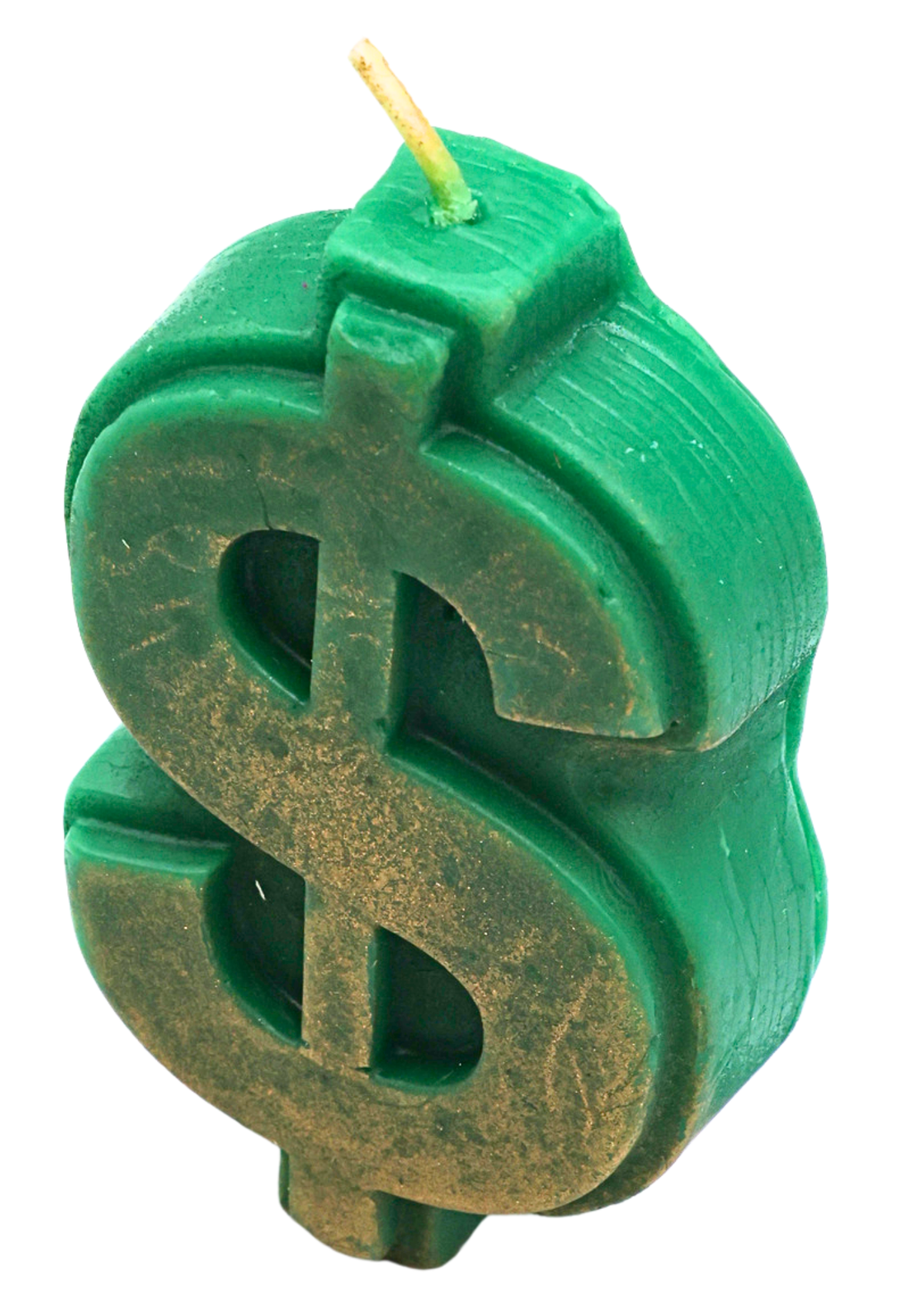 Green Dollar Sign Candle angle 2
