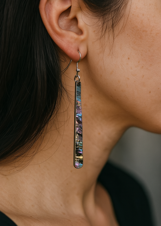 hanging abalone shell earrings