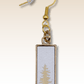 handmade gold pine tree earrings single