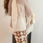 Heart Print Hooded Pullover Sweater With Tassels