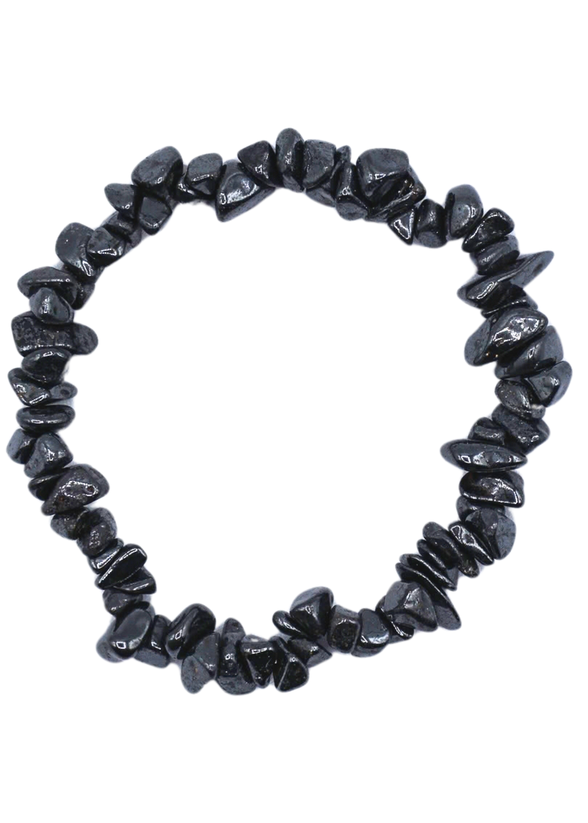 Hematite Chip Stretch Bracelet front view