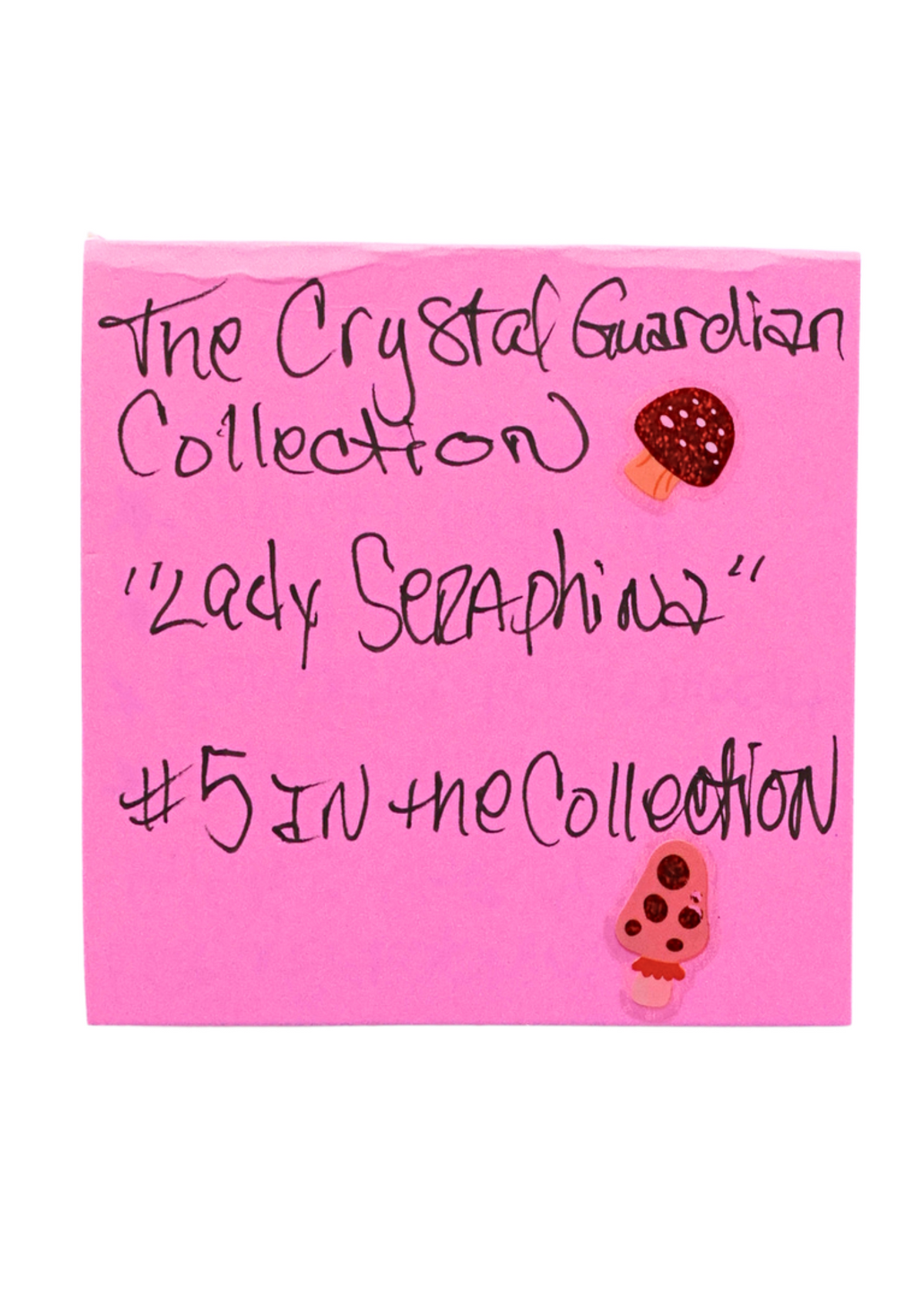 Lady Seraphina number 5 in the Crystal Guardian Collection handwritten artist identification card