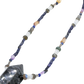 Larvakite Crystal Point Hand-Beaded Necklace beads