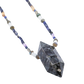 Larvakite Crystal Point Hand-Beaded Necklace pendant