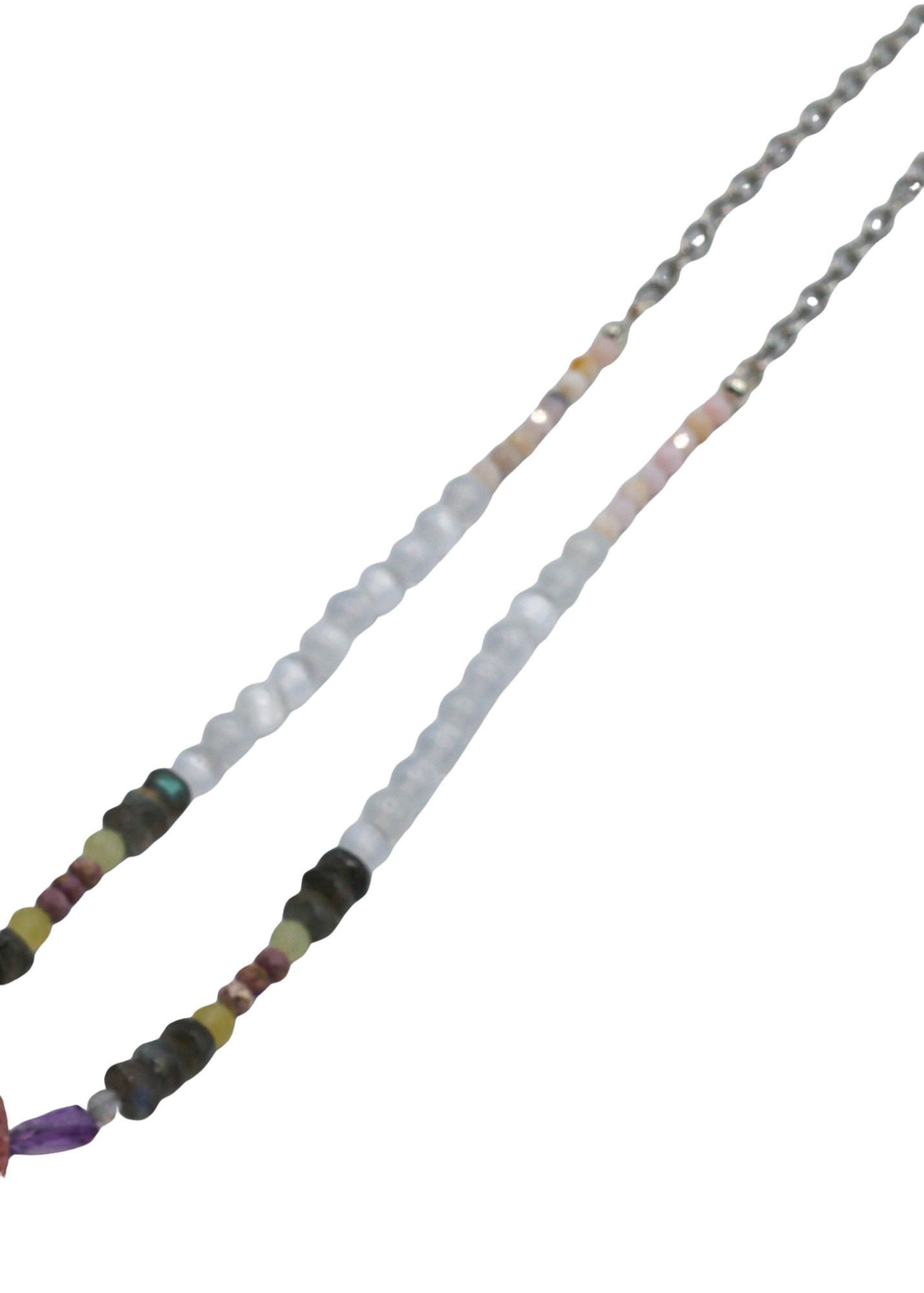 Cobalto Calcite Pendant Hand-Beaded Necklace beads