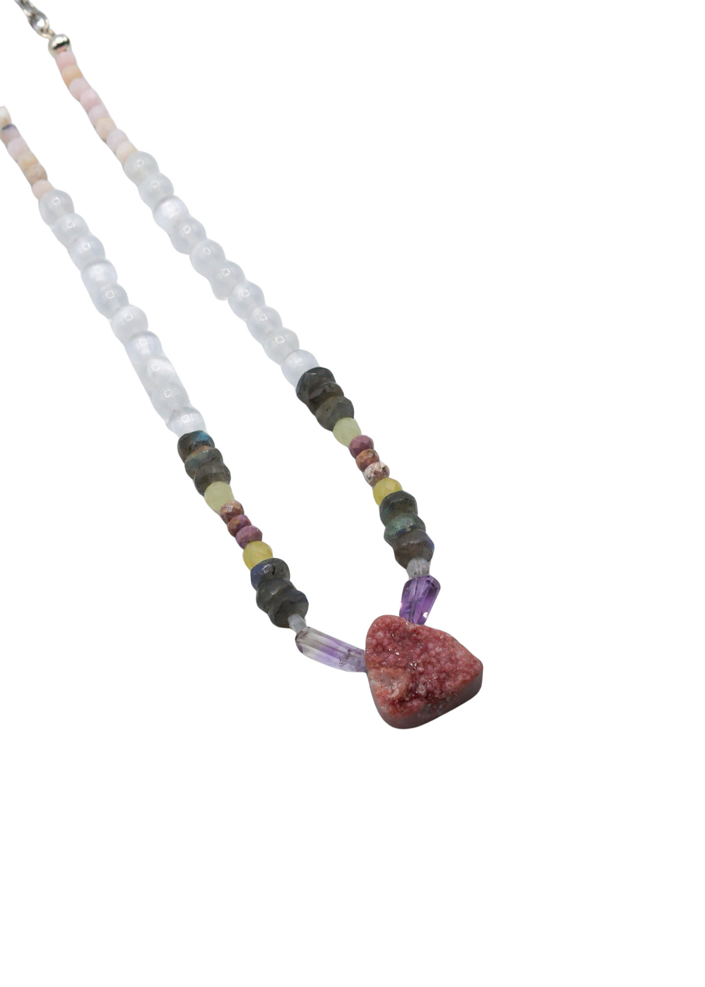 Cobalto Calcite Pendant Hand-Beaded Necklace pendant