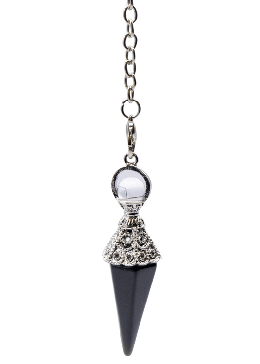 ornate onyx crystal pendulum close