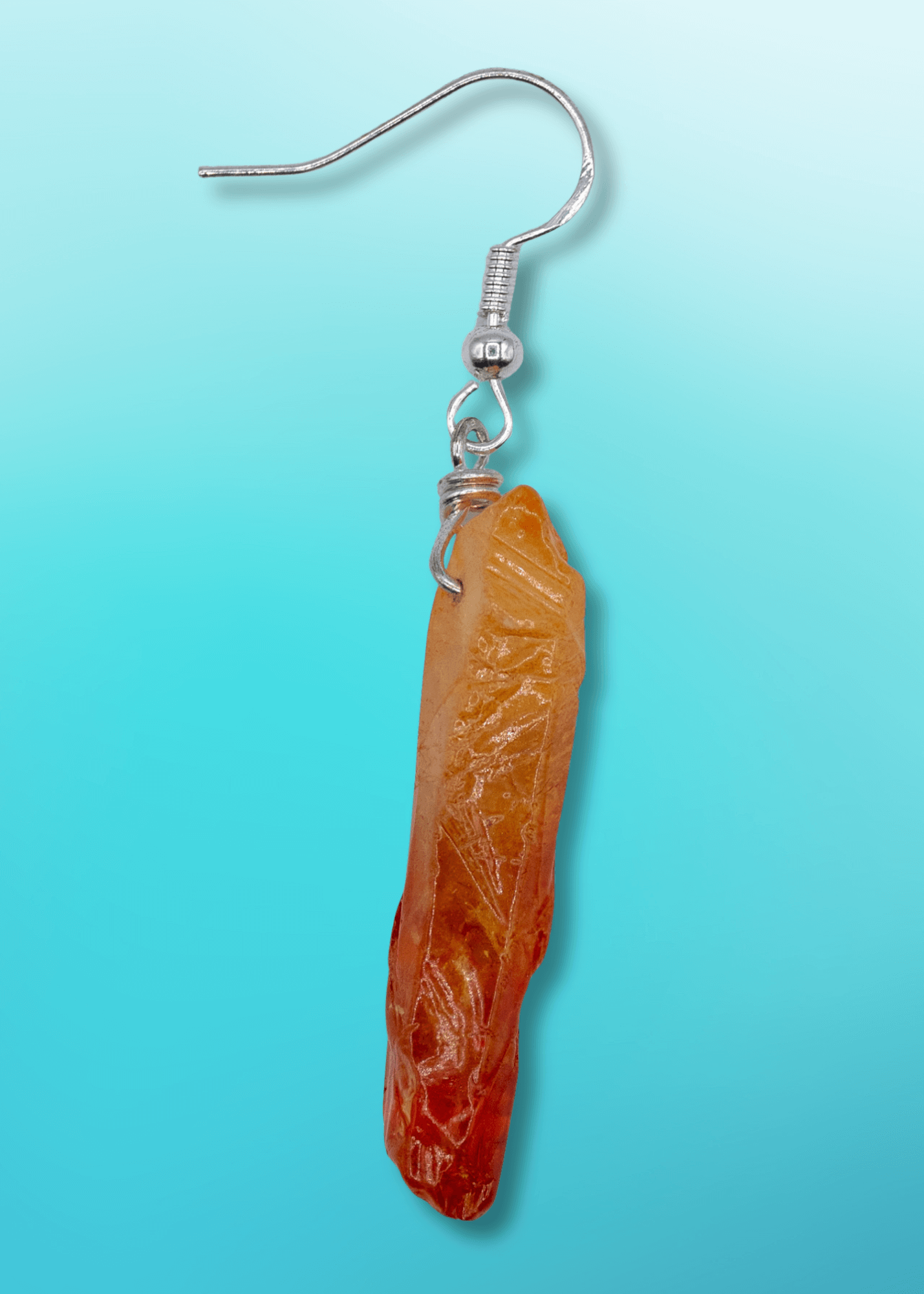 orange aura quartz earring single