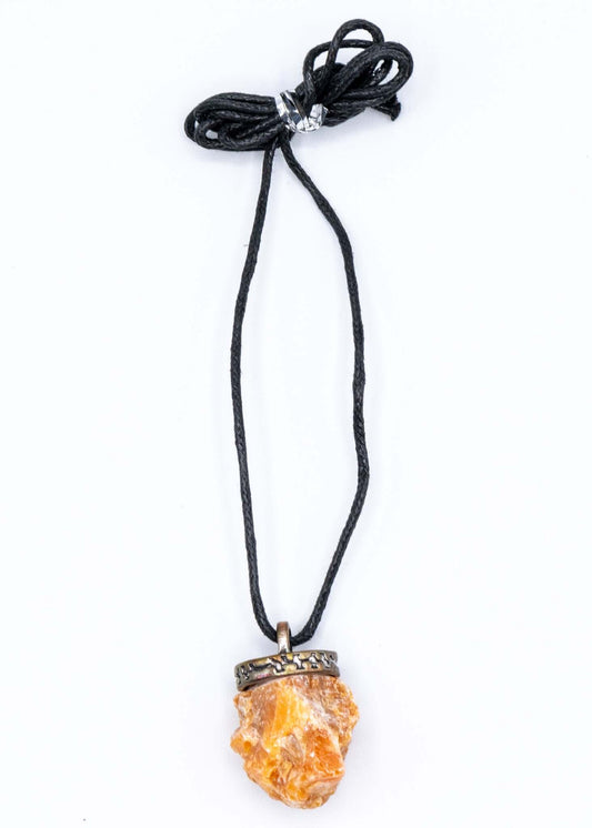 Orange Calcite Crystal Necklace