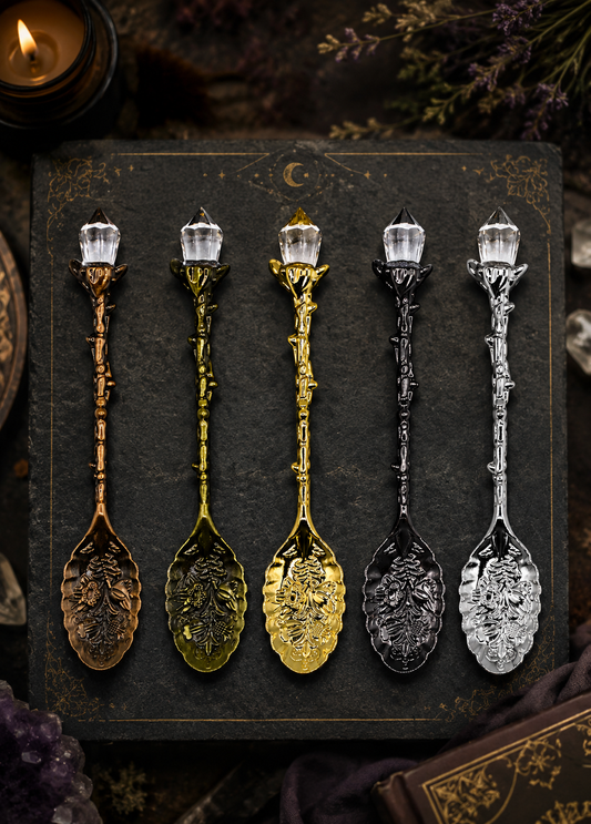 Ornate Crystal Ritual Spoon group