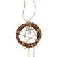 Rustic pentacle wreath Yule ornament with clear accent and dangling gold bell