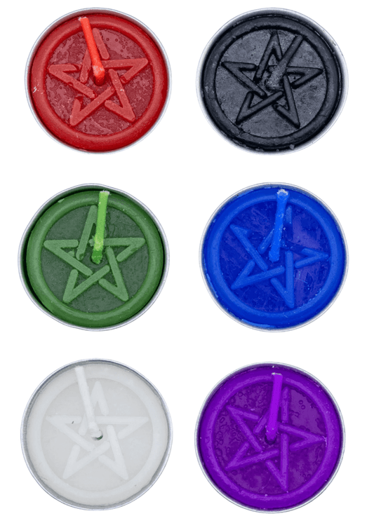 pentagram tea light candles
