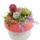 Pink Ceramic Mushroom Crystal Sculpture