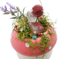 Pink Ceramic Mushroom Crystal Sculpture 1