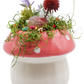 Pink Ceramic Mushroom Crystal Sculpture 4