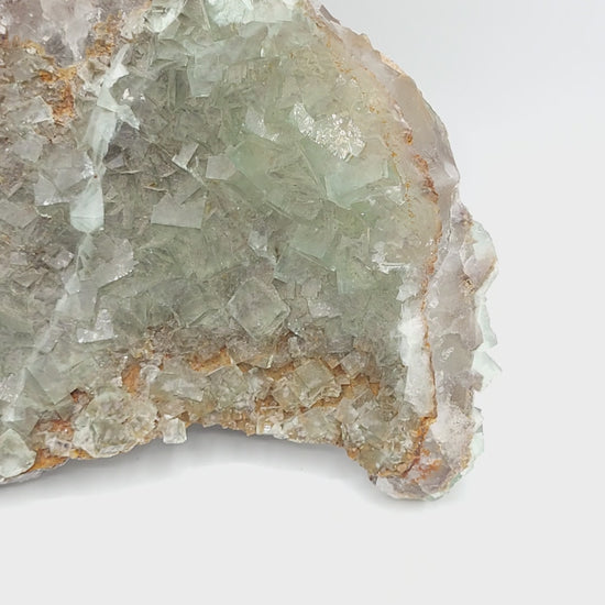 Green Fluorite Crystal Specimen with Gemmy Cubic Crystals video
