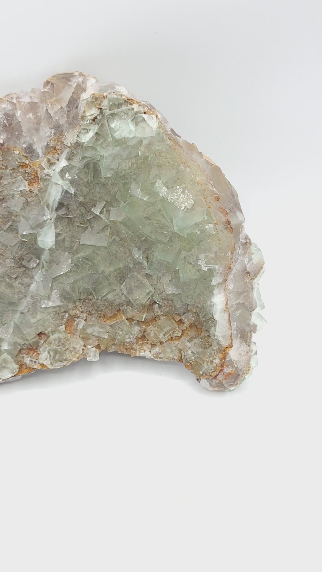 Green Fluorite Crystal Specimen with Gemmy Cubic Crystals video