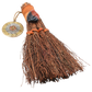 Red & Black Agate Pumpkin Witch's Broom right angle