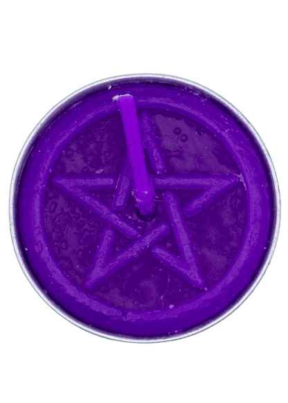 purple Pentacle tea light candle