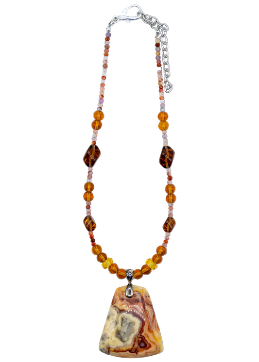 Rosetta Stone Hand Beaded Necklace